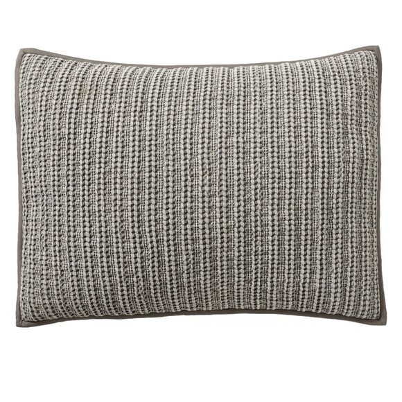 [1] Pottery Barn Honeycomb Quilted Standard Sham 20"x26" Gray Cotton NEW - Picture 1 of 7